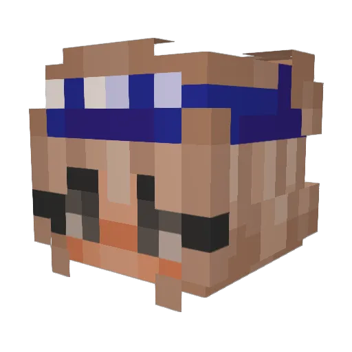 berlins Minecraft avatar head, 3D render