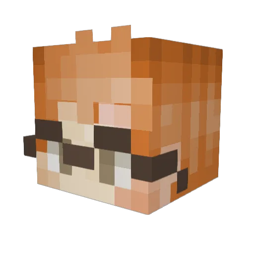 bernardooo Minecraft avatar head, 3D render