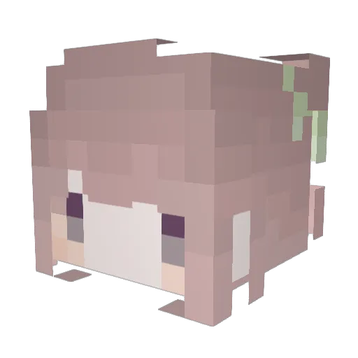 berryqche Minecraft avatar head, 3D render