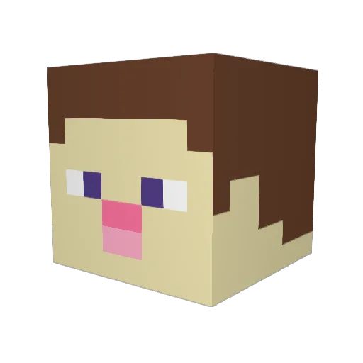 berttheunicorn Minecraft avatar head, 3D render
