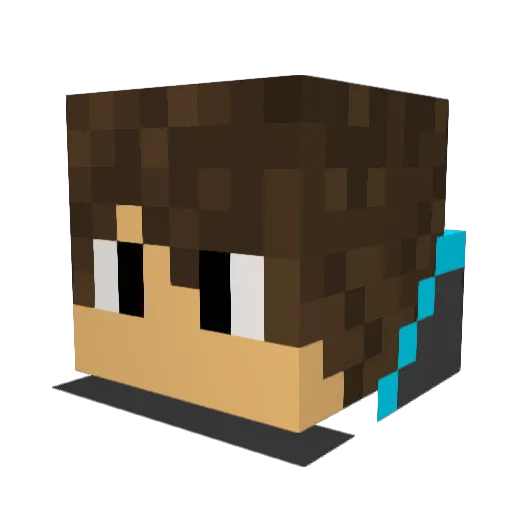 beru000 Minecraft avatar head, 3D render