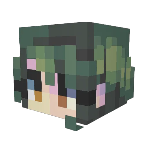 beru1227 Minecraft avatar head, 3D render