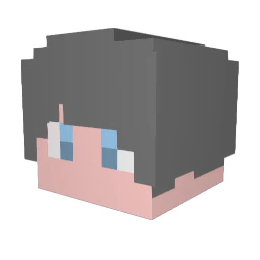 berutosu Minecraft avatar head, 3D render