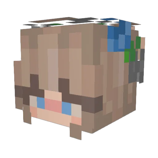 berylux Minecraft avatar head, 3D render