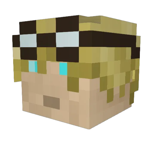 best_bz Minecraft avatar head, 3D render