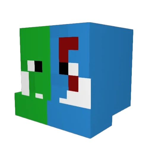 bestwani Minecraft avatar head, 3D render