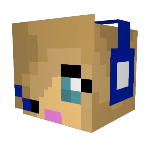 bestygirl Minecraft avatar head, 3D render
