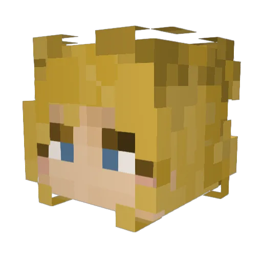 betaj Minecraft avatar head, 3D render