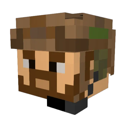 betamutt Minecraft avatar head, 3D render