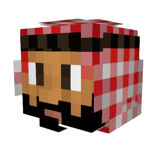 better_green Minecraft avatar head, 3D render
