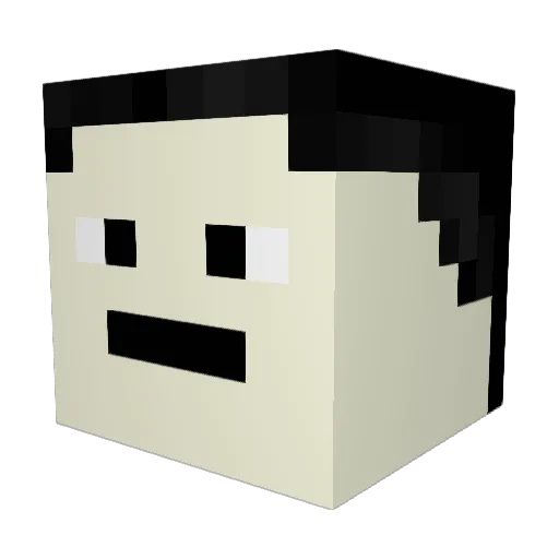 beumeu Minecraft avatar head, 3D render