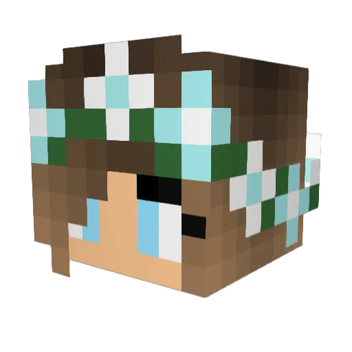 bewwyninja Minecraft avatar head, 3D render