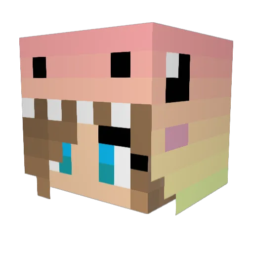 beymak Minecraft avatar head, 3D render