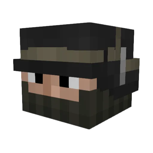 beyondbad Minecraft avatar head, 3D render