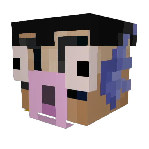 beyondiya Minecraft avatar head, 3D render