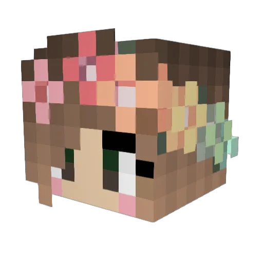 bg_smile Minecraft avatar head, 3D render