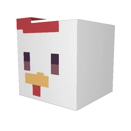 bgbrd Minecraft avatar head, 3D render