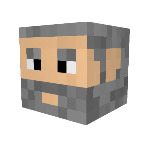 bgss Minecraft avatar head, 3D render