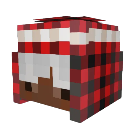 bhzu Minecraft avatar head, 3D render