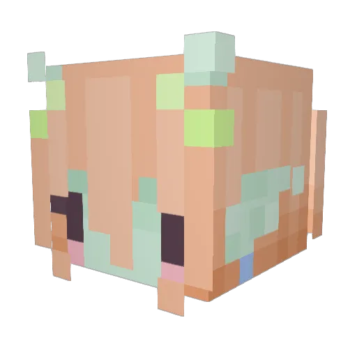 biaaar Minecraft avatar head, 3D render