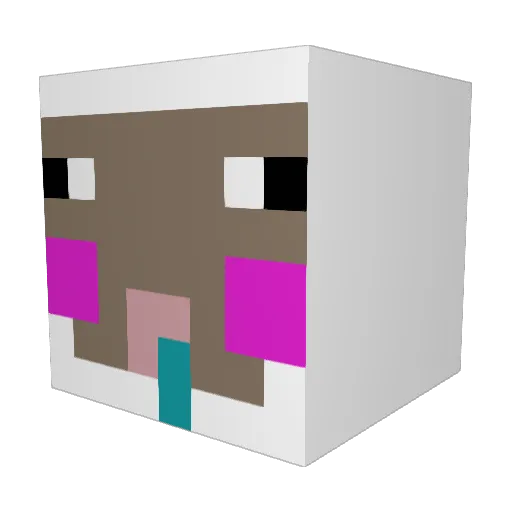 biala_owca Minecraft avatar head, 3D render