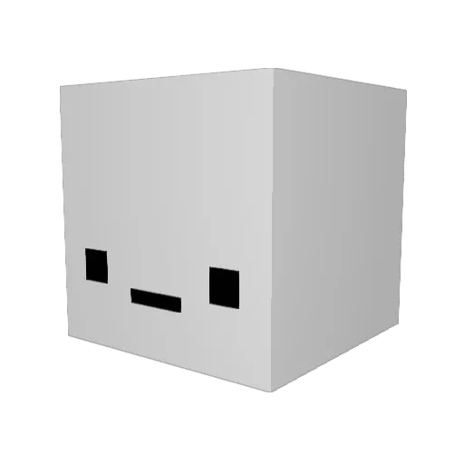 biale Minecraft avatar head, 3D render
