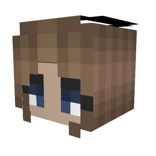 bibaaa Minecraft avatar head, 3D render