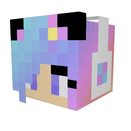 bibi_bia Minecraft avatar head, 3D render