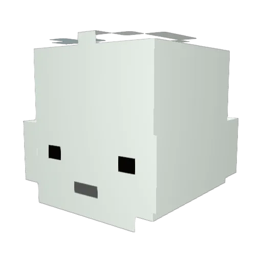 bibibaba Minecraft avatar head, 3D render