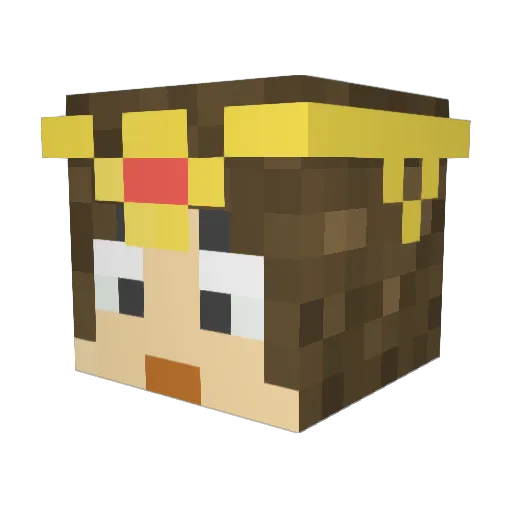 bibimbub Minecraft avatar head, 3D render