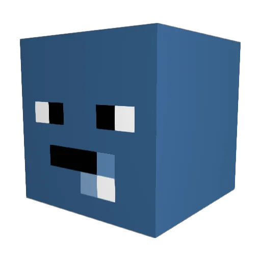 bibinhu Minecraft avatar head, 3D render