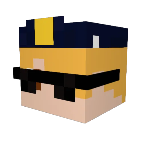 bibirulz Minecraft avatar head, 3D render