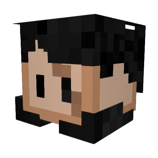 bicccyy Minecraft avatar head, 3D render