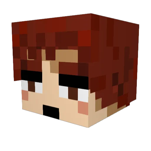 bicentee Minecraft avatar head, 3D render