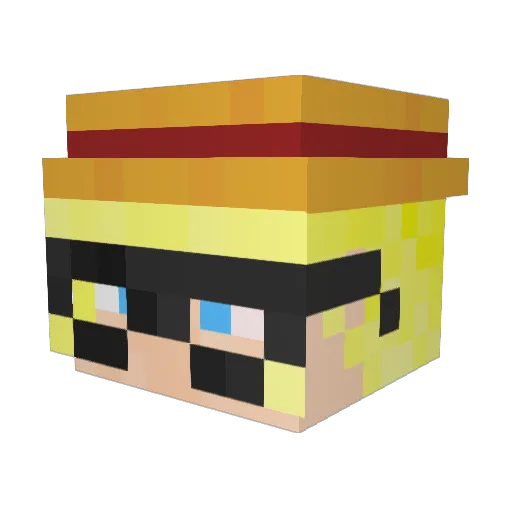 bicon2 Minecraft avatar head, 3D render