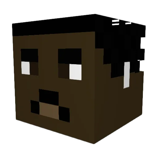 bictooor Minecraft avatar head, 3D render