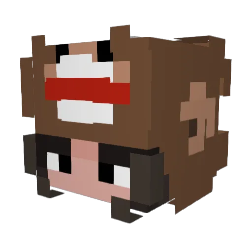 bidsticks Minecraft avatar head, 3D render
