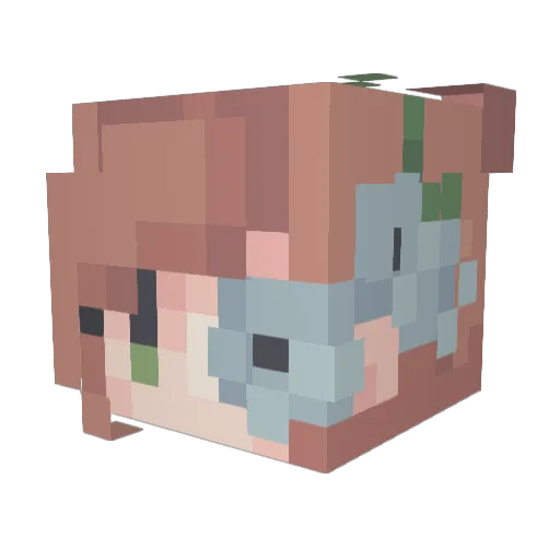 bigb00bie Minecraft avatar head, 3D render