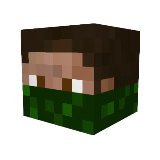 bigbcor Minecraft avatar head, 3D render