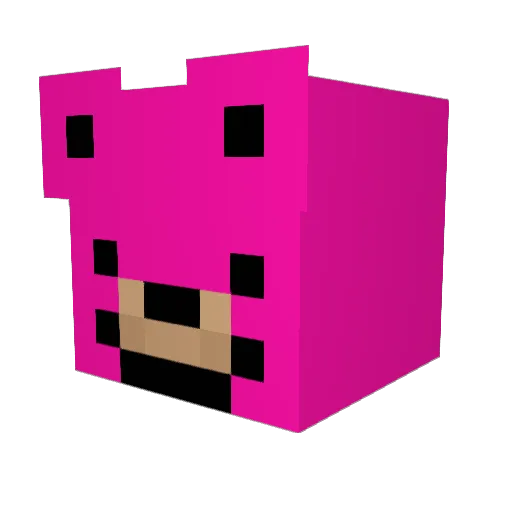 bigbearpink Minecraft avatar head, 3D render