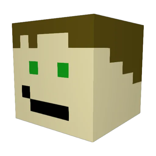bigboymario Minecraft avatar head, 3D render