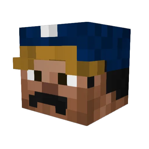 bigfatnuts Minecraft avatar head, 3D render