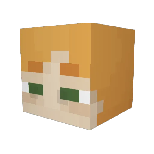 biggiesnail Minecraft avatar head, 3D render