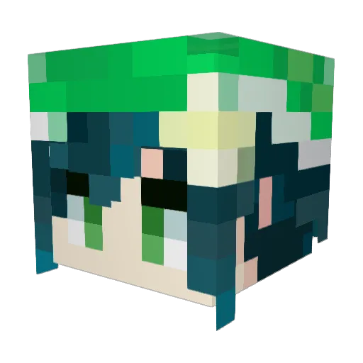 bigguozi Minecraft avatar head, 3D render