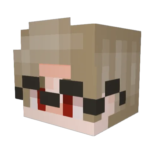 biggwhite Minecraft avatar head, 3D render