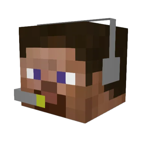 bighuzz Minecraft avatar head, 3D render