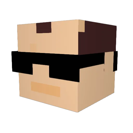 bigjobbie Minecraft avatar head, 3D render