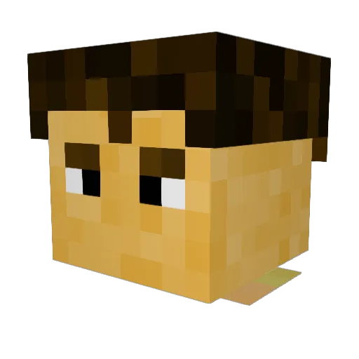 biglaw Minecraft avatar head, 3D render