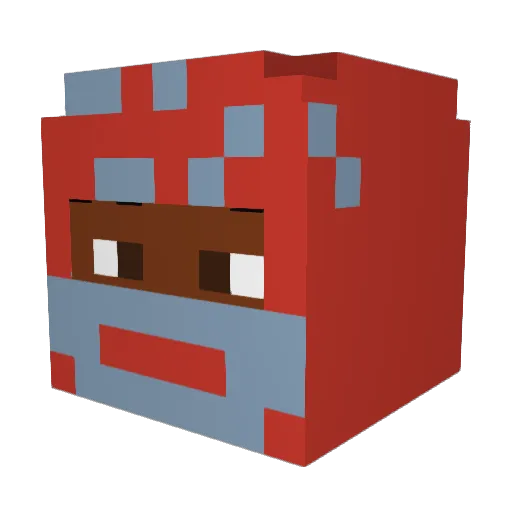 biglely Minecraft avatar head, 3D render