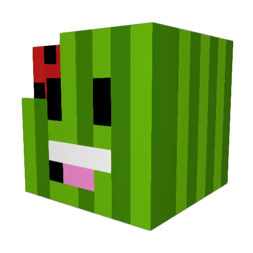 bigman_melon Minecraft avatar head, 3D render